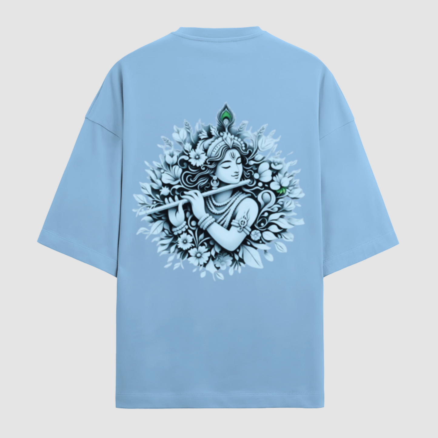 Baby Blue Krishna Oversized Heavy Weight Tshirt