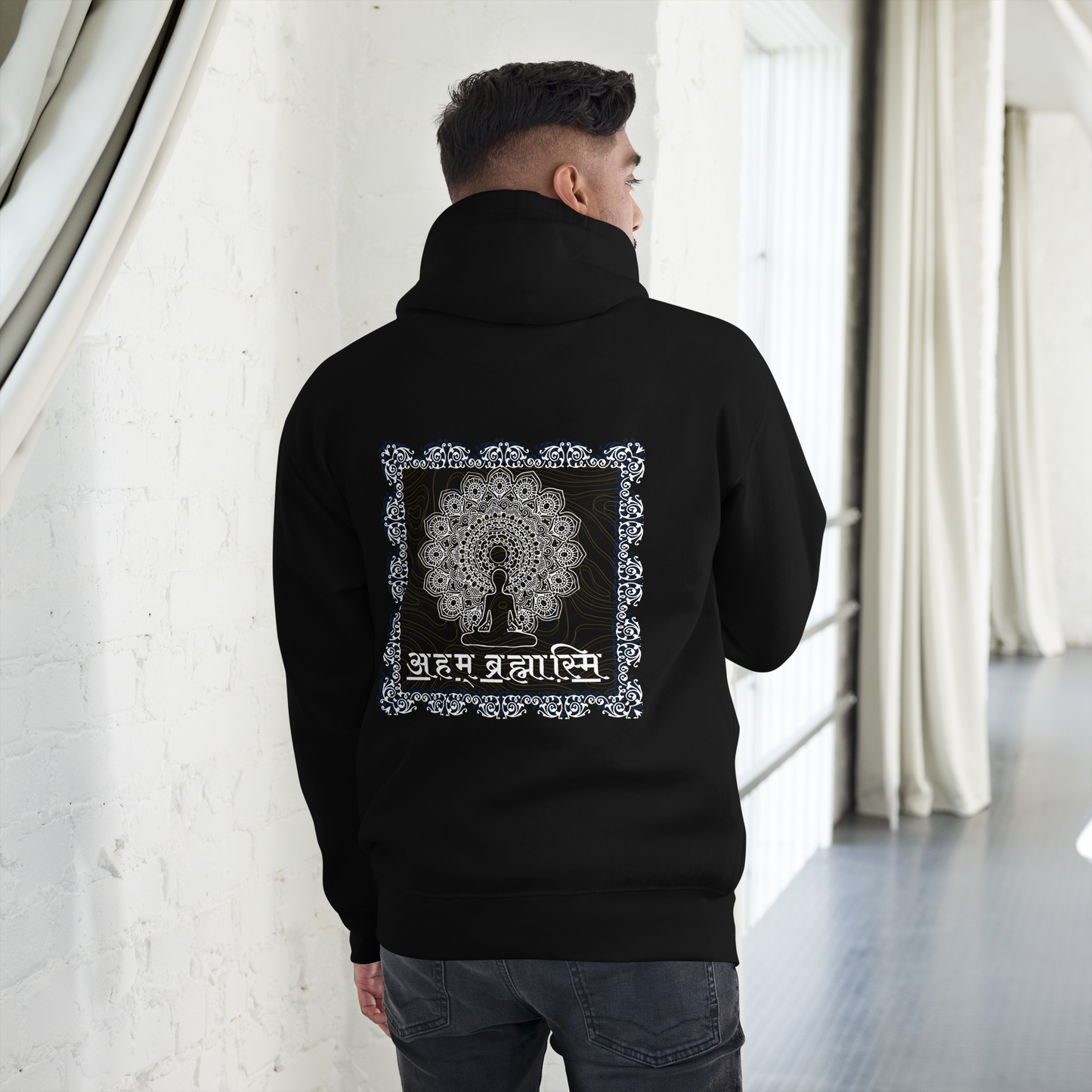 Inner Light: Black Hoodie with Aura Design