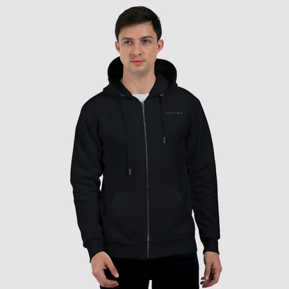 Black zip Hoodie having Mahadev Om