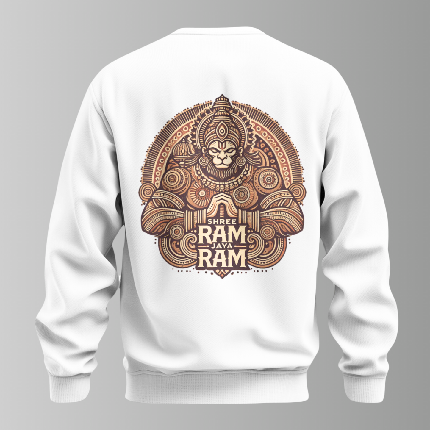 Guardian of Faith: White Hanuman Oversized Sweatshirt