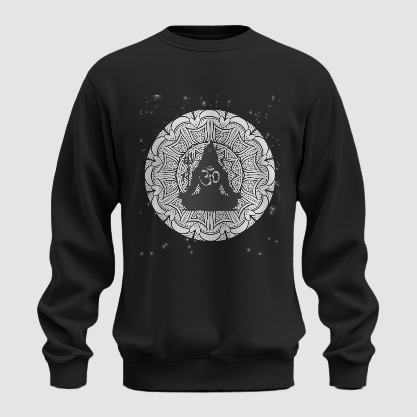 Black Oversized Sweatshirt having Mahadev Om