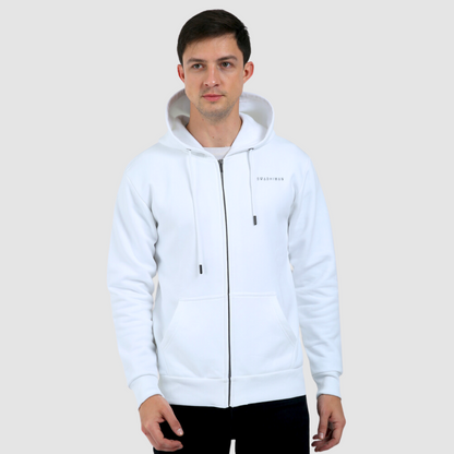 White Zip Hoodie