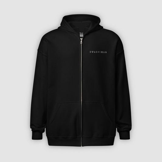 Classic Comfort: Black Zip Hoodie