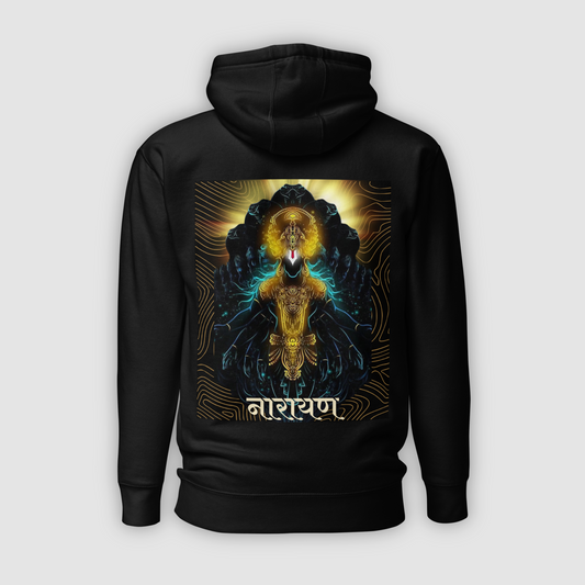 Heavyweight Premium Black Hoodie – Narayana Divine Art Design