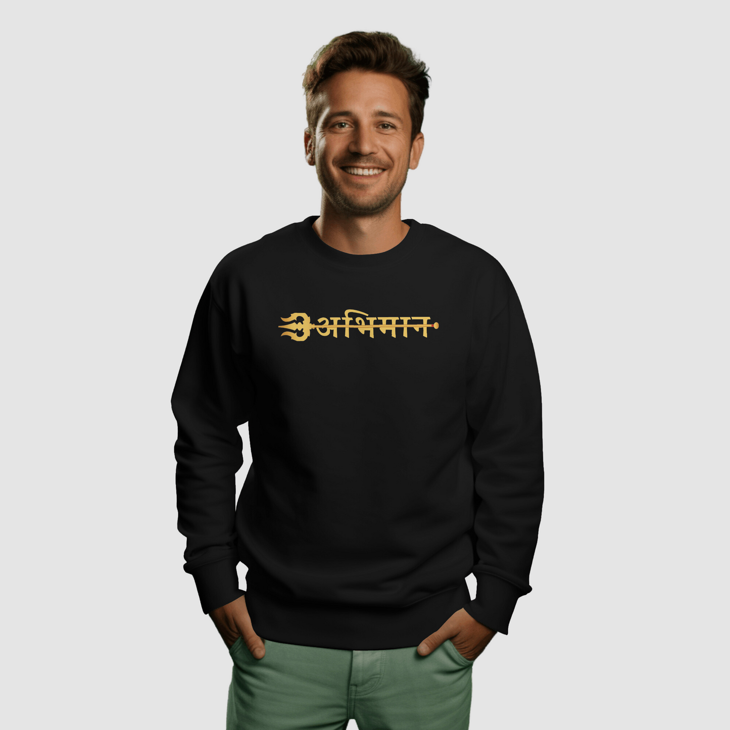 Soul of Shiva: Black Mahadev Oversized Sweatshirt