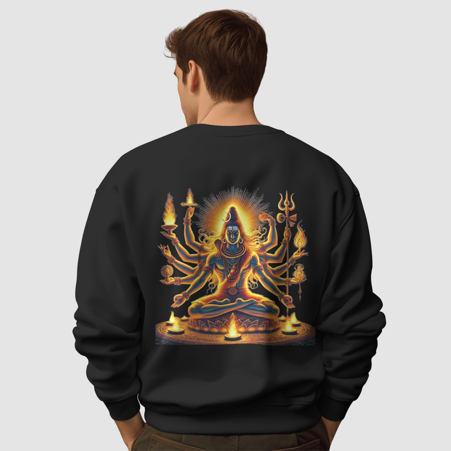 Soul of Shiva: Black Mahadev Oversized Sweatshirt