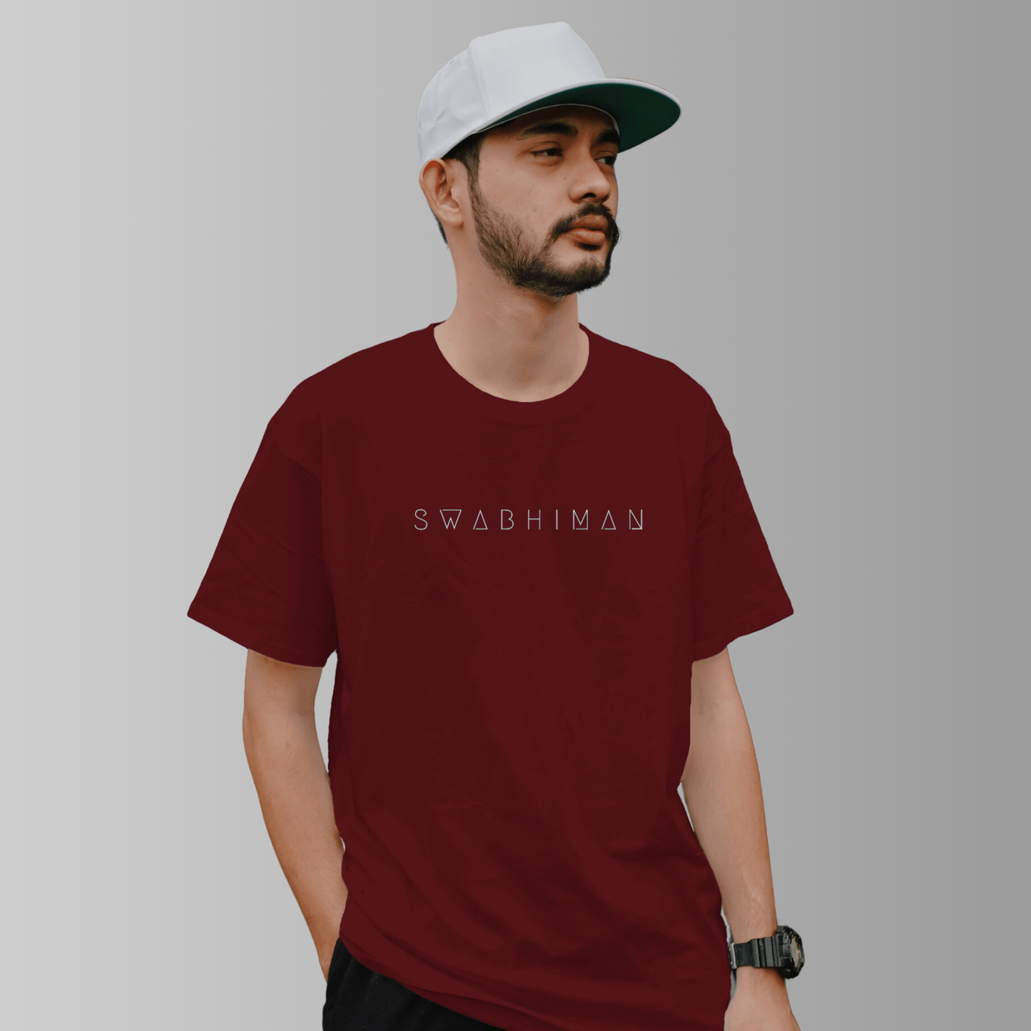 Maroon Premium Fabric Oversized T-shirt