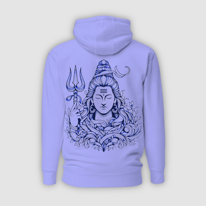 Lavender Hooded Sweatshirt having Shiva Illustration