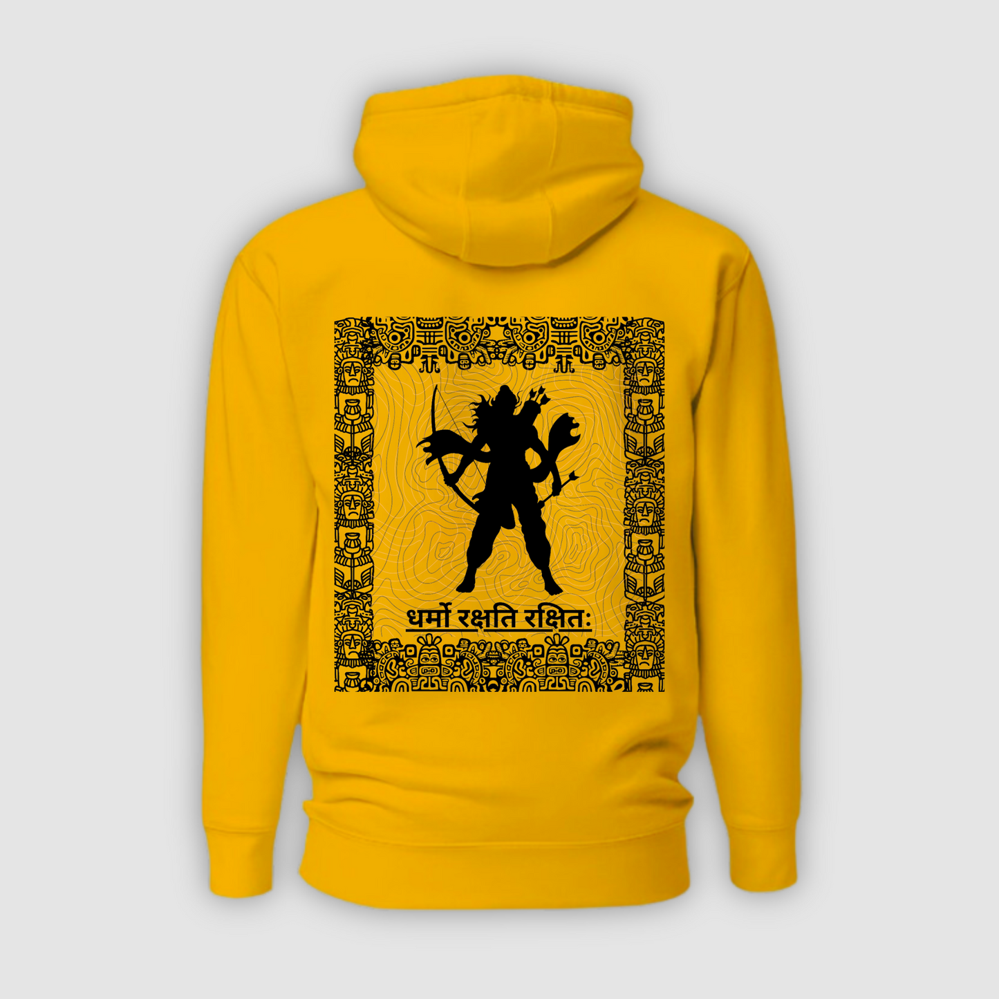 Dharma Protector: Lord Rama Mustard Yellow Hoodie