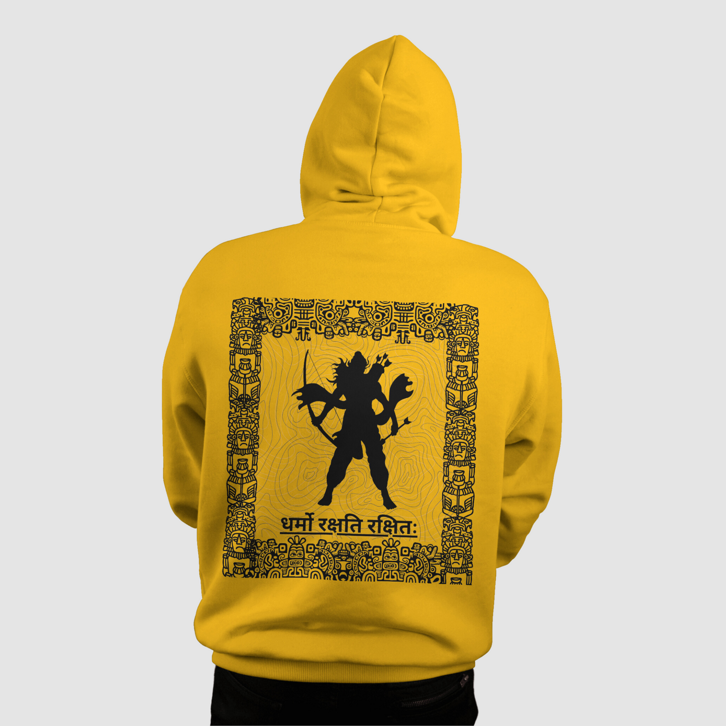 Dharma Protector: Lord Rama Mustard Yellow Hoodie