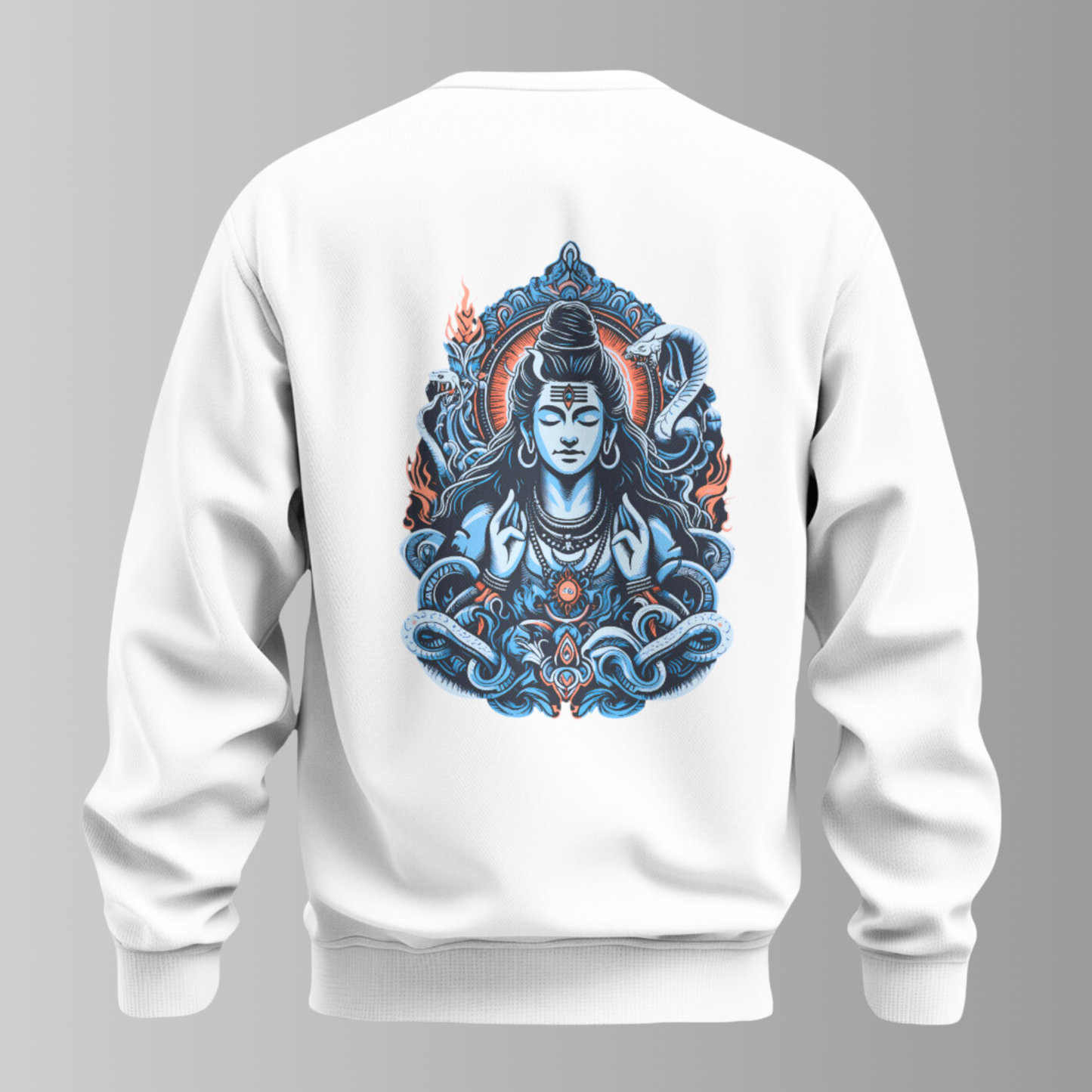 Mahadev’s Grace: Oversized White Sweatshirt