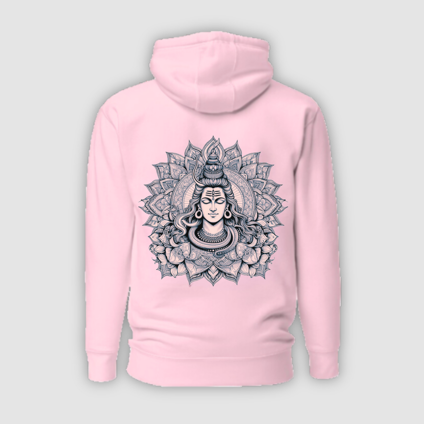 Eternal Grace: Light Pink Shiva Design Hoodie