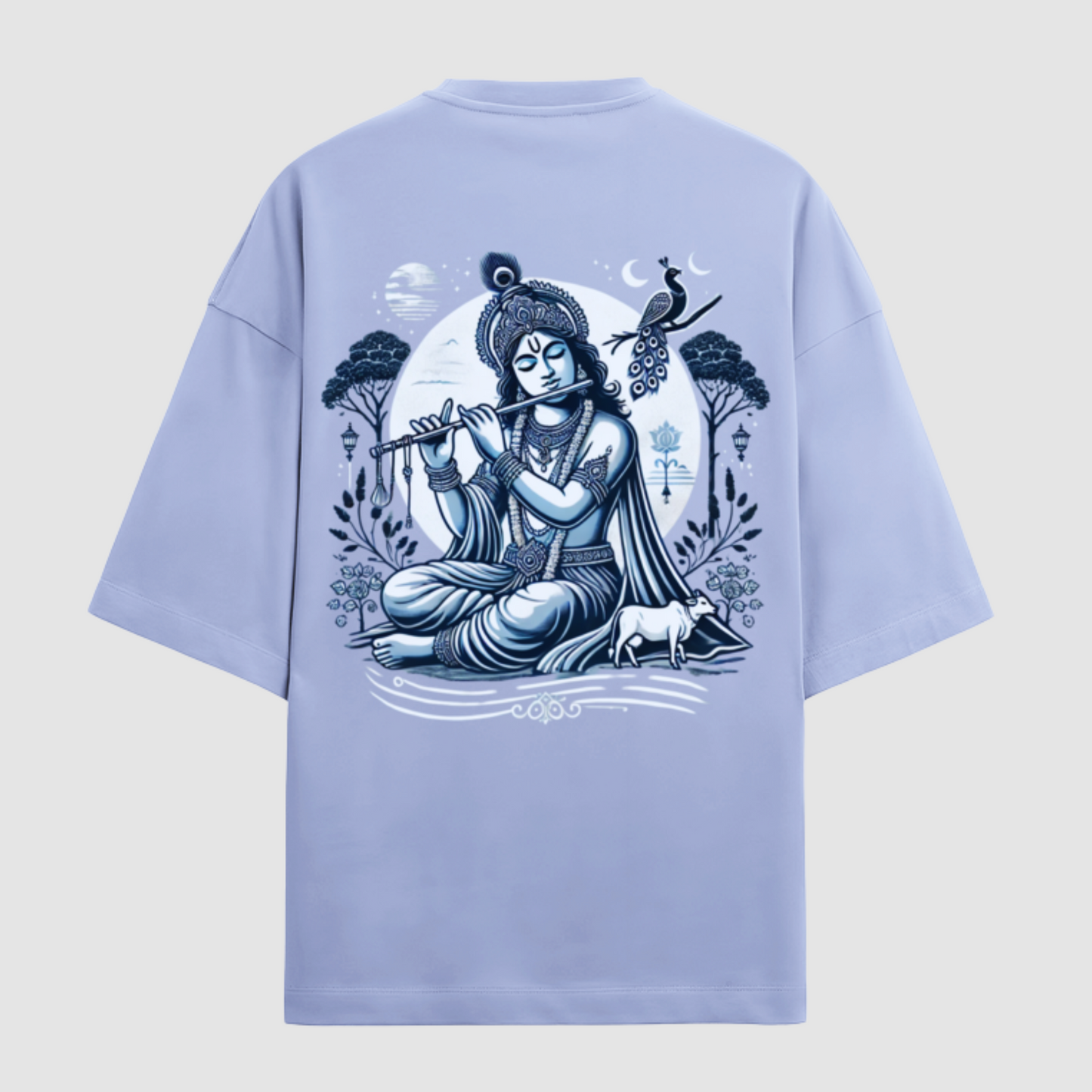 Lavender Heavy Weight Oversized  Krishna Tshirt