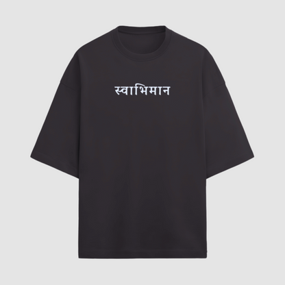 Fierce Valor: Black Premium Fabric 280 gsm Oversized  T-Shirt with Warrior Graphic